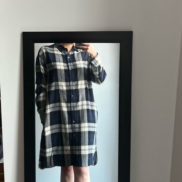 Theory plaid Panel Front Shirtdress - Picture 7 of 11